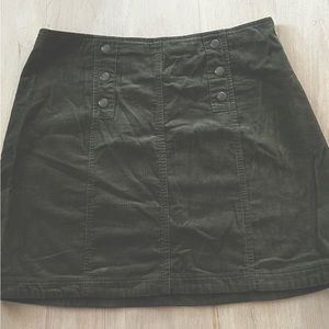 Army green corduroy mini skirt